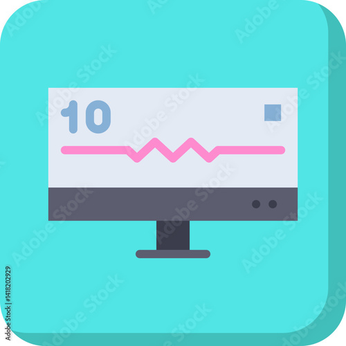 ECG Monitor single vector icon illustration