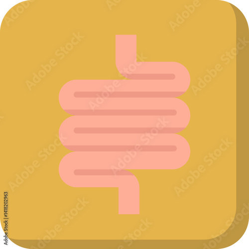 Intestines single vector icon illustration