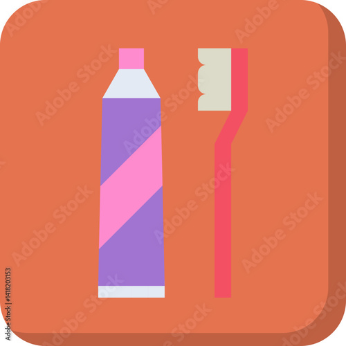 Toothbrush single vector icon illustration