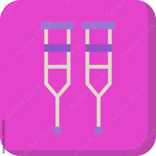 Crutches single vector icon illustration