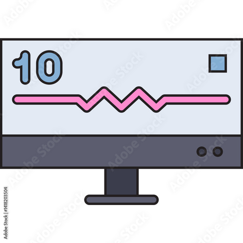 ECG Monitor single vector icon illustration