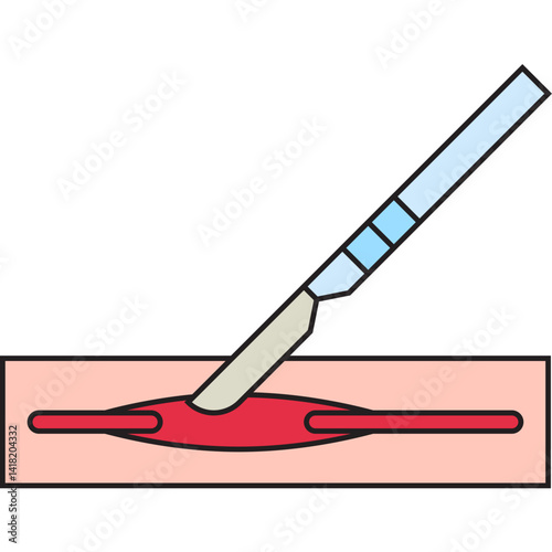 Surgerical Cut single vector icon illustration