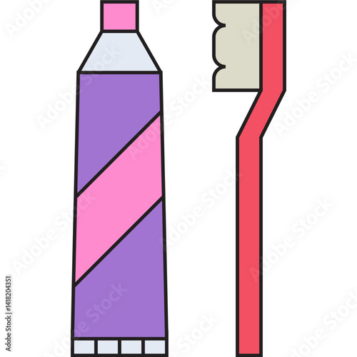 Toothbrush single vector icon illustration