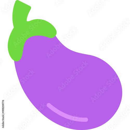 Eggplant single vector icon illustration