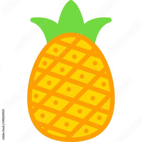 Pineapple single vector icon illustration