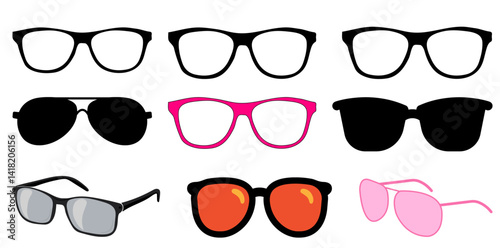 Men and Women Glasses – Stylish Eyewear Vector Icons Collection