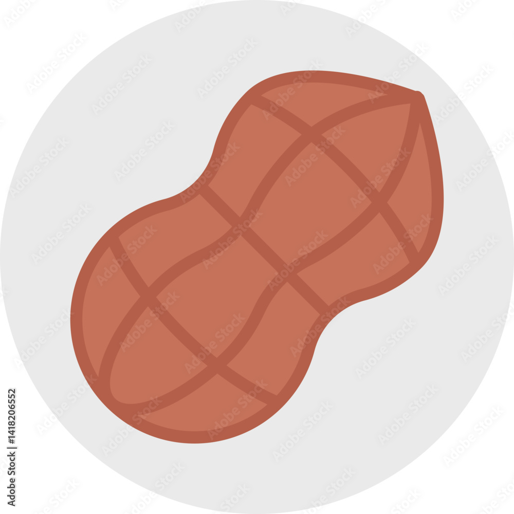 Peanut single vector icon illustration Peanut single vector icon illustration