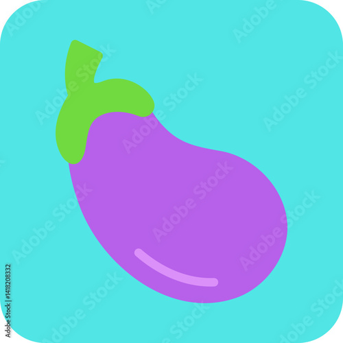 Eggplant single vector icon illustration