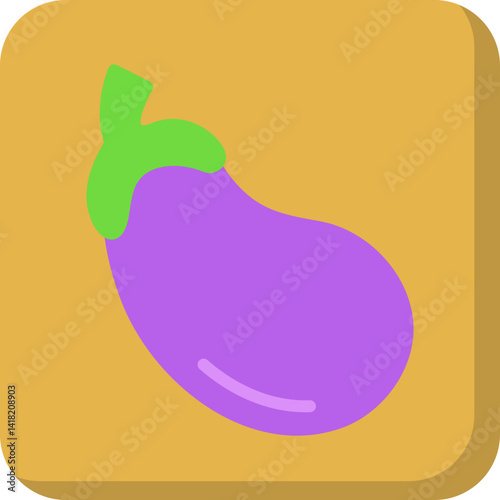 Eggplant single vector icon illustration