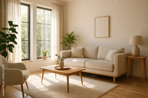 Wallpaper Mural Cozy Modern Living Room with Natural Light Torontodigital.ca