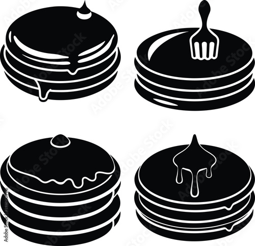 Pancake silhouette vector