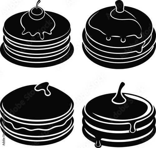Pancake silhouette vector