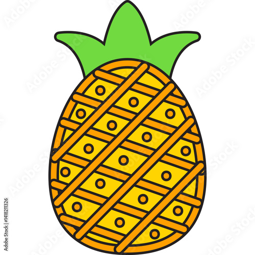 Pineapple single vector icon illustration