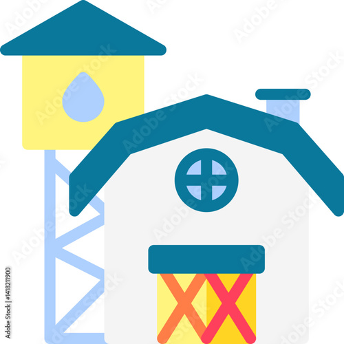 Farms single vector icon illustration