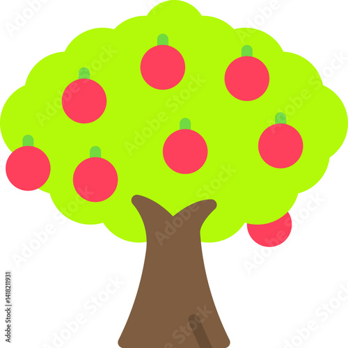 Fruit Tree single vector icon illustration