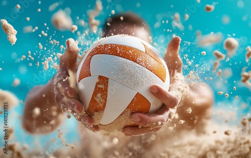 Beach Volleyball Action: A Powerful Moment Captured in a Stunning Shot