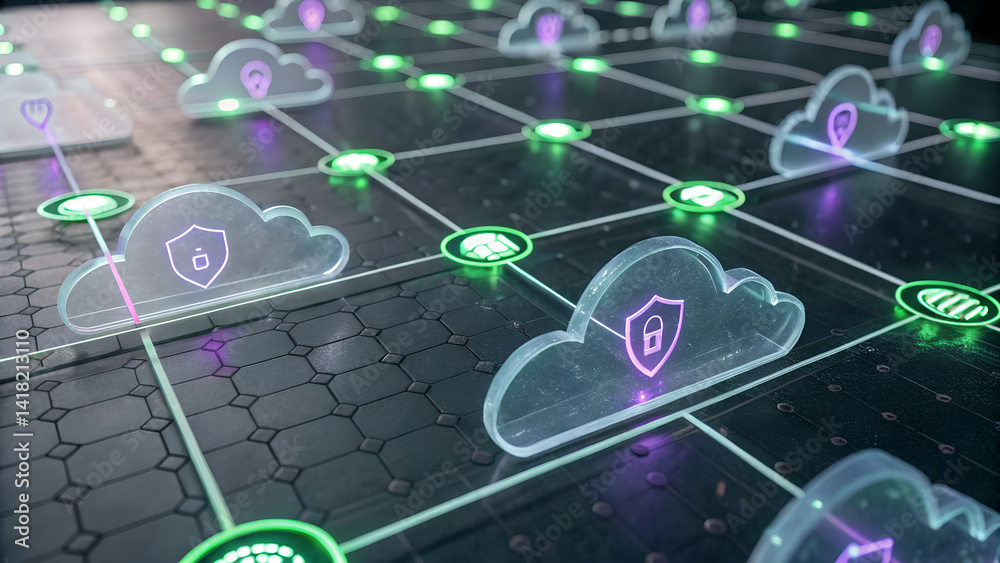 Obraz premium Quantum Cloud Matrix