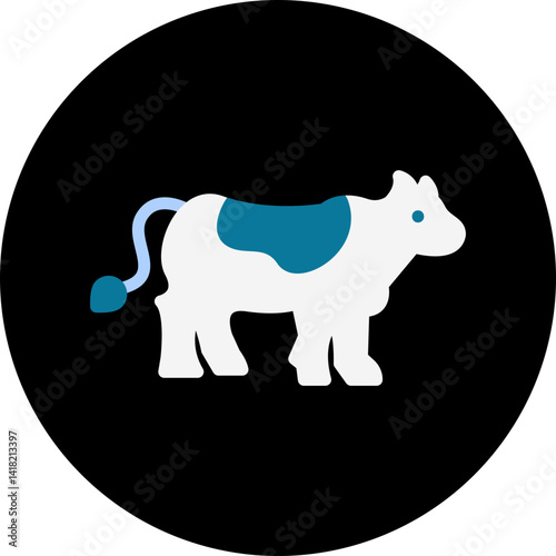 Cow single vector icon illustration
