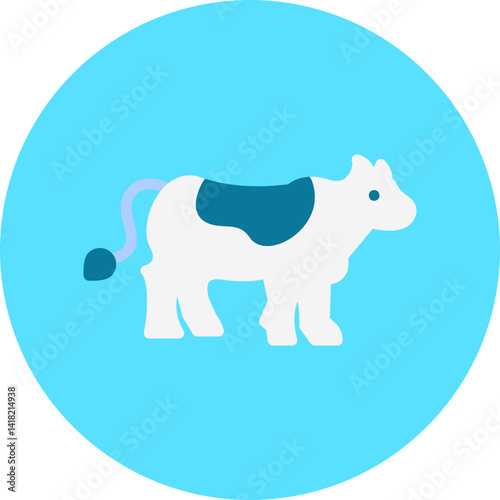 Cow single vector icon illustration