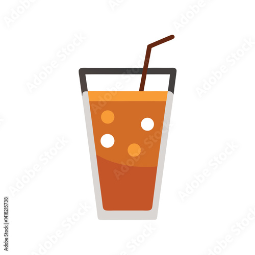 glass of cola with straw