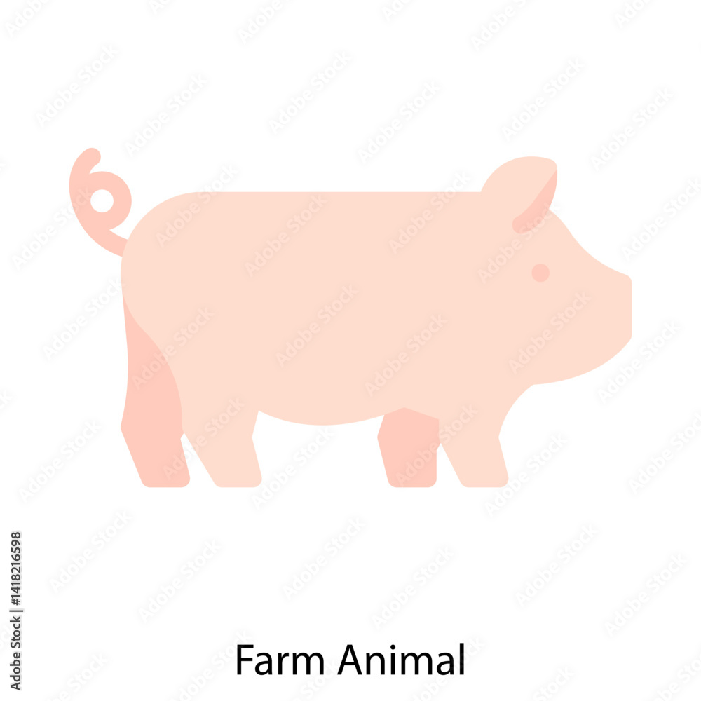 Fototapeta premium Farm Animal single vector icon illustration