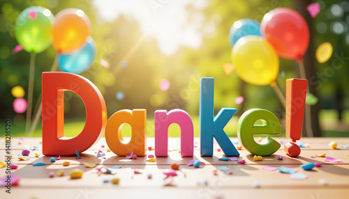 Colorful outdoor celebration with 