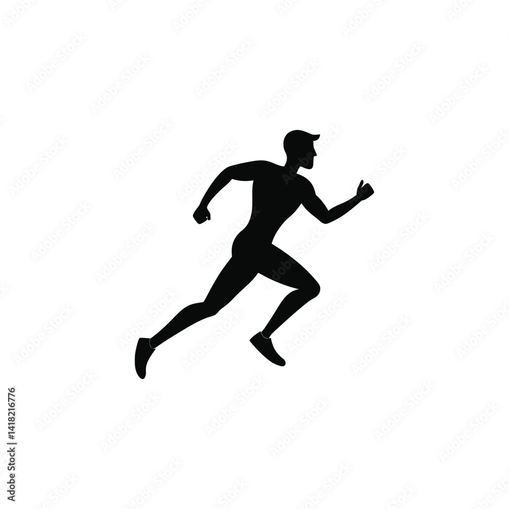 a man running of silhouette on white background a man running of silhouette on white background