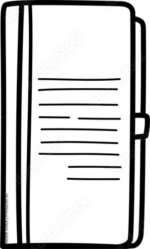 Journal and book outline, line art