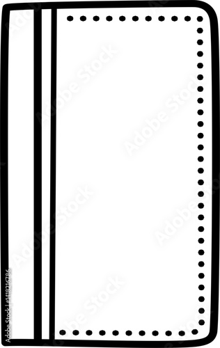 Journal and book outline, line art