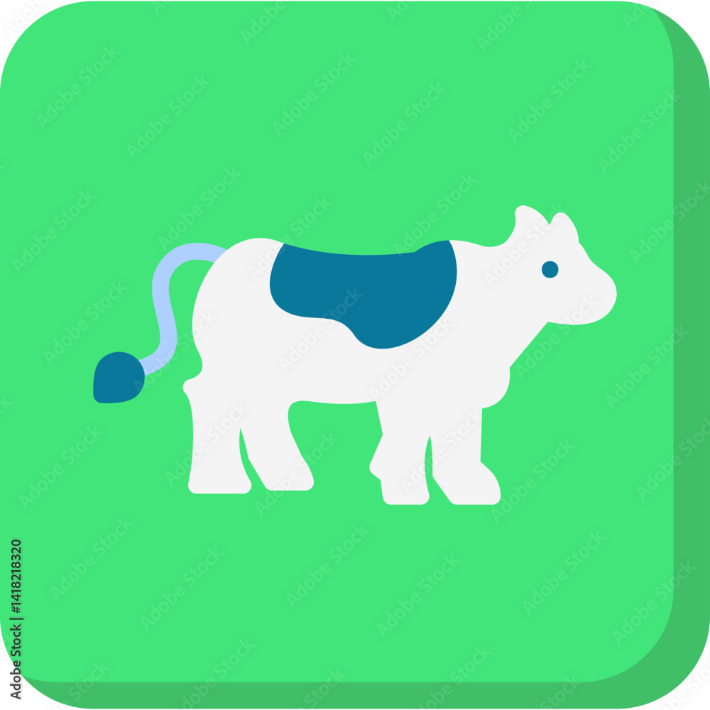 Obraz premium Cow single vector icon illustration