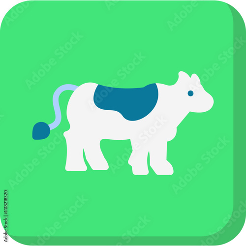Cow single vector icon illustration