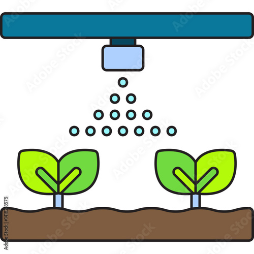 Irrigation single vector icon illustration