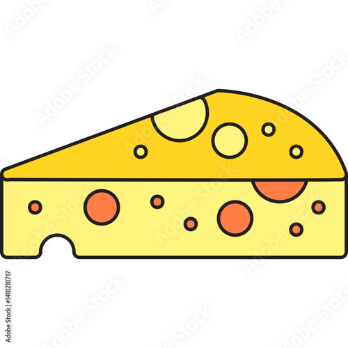 Cheese single vector icon illustration