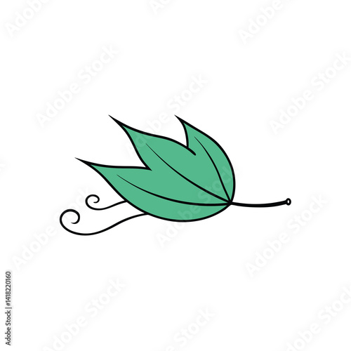 green leaves isolated on white