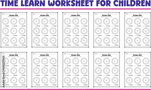 Telling time worksheets for children practice