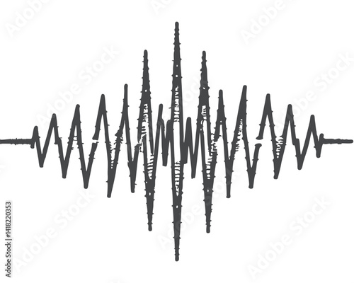 Sound Waveform Illustration: Audio Signal, Music, Frequency, and Voice Representation.