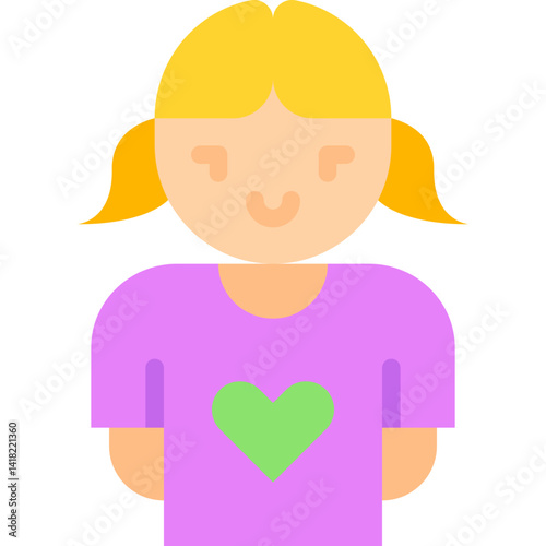 Girl single icon vector illustration