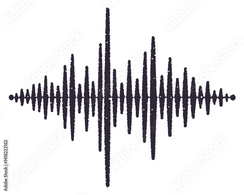 Sound Waveform Illustration: Audio Signal, Music, Frequency, and Voice Representation.
