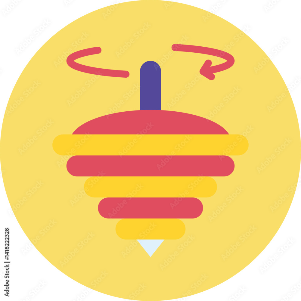 Fototapeta premium Spinning Top single icon vector illustration