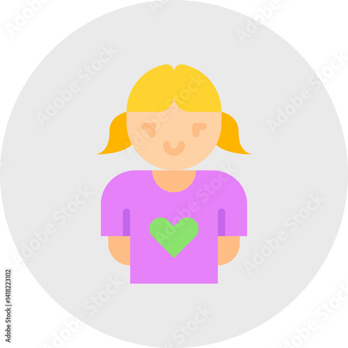 Girl single icon vector illustration