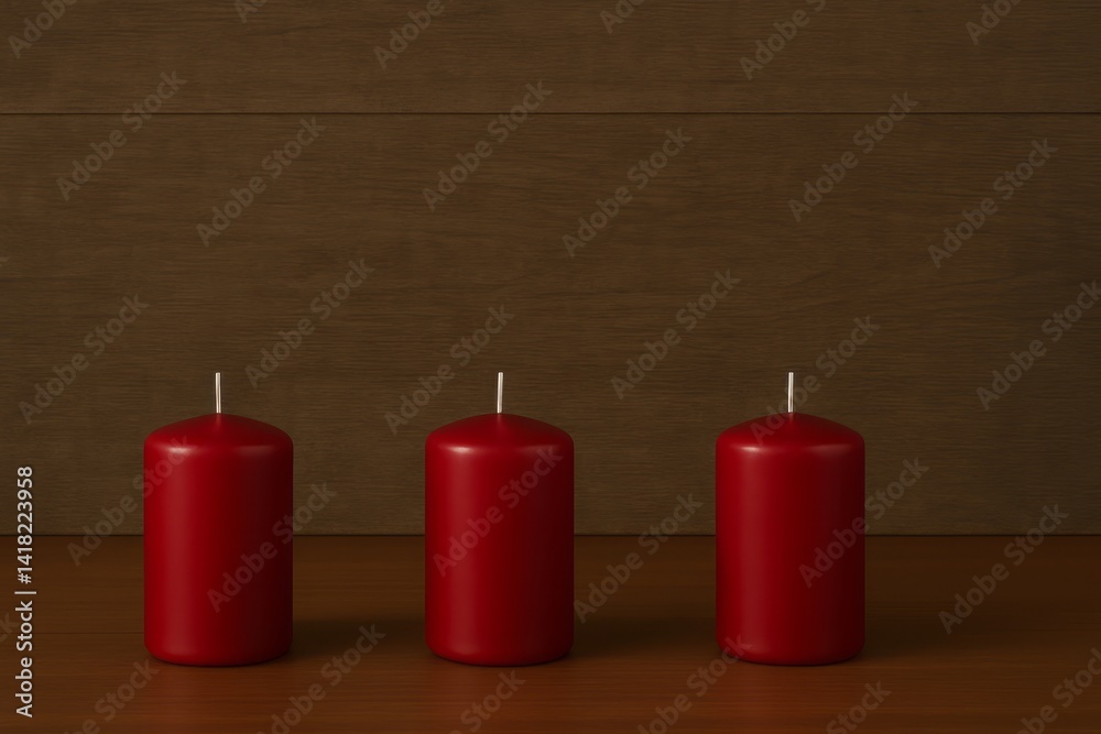 candles on a red background