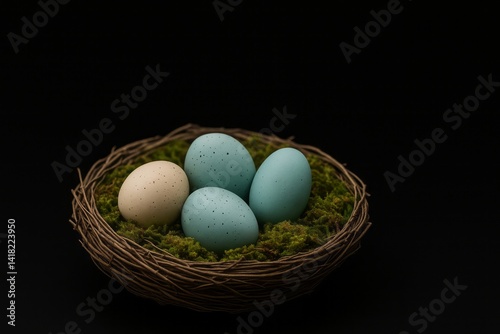 Obraz na płótnie easter eggs in a nest w salonie