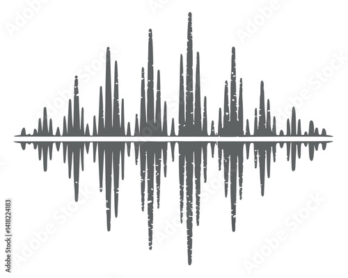 Sound Waveform Illustration: Audio Signal, Music, Frequency, and Voice Representation.