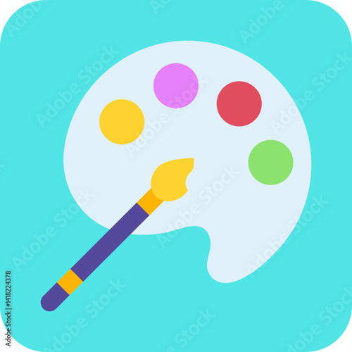 Paint Palette single icon vector illustration
