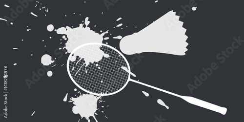 Vector illustration of badminton abstract background design for banner, poster, flyer template.