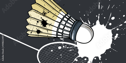 Vector illustration of badminton abstract background design for banner, poster, flyer template.