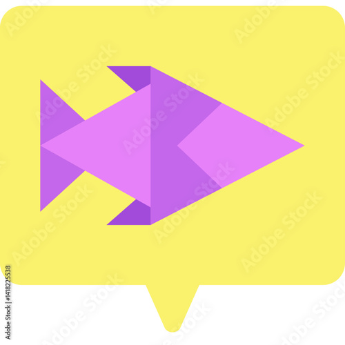 Origami single icon vector illustration