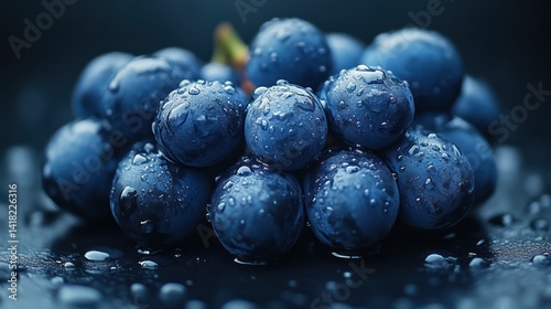 Wallpaper Mural Fresh Blue Grapes with Dew Drops A CloseUp Shot for Culinary and Nature Themes Torontodigital.ca