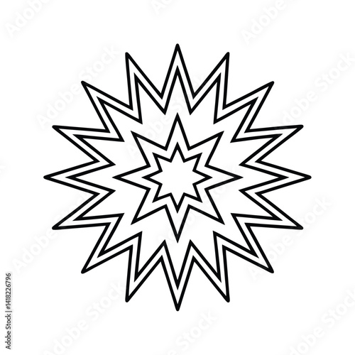 Abstract Geometric Explosion Shape Vector Illustration Decorative Starburst Design Element Isolated On White Background Minimalist Retro Style