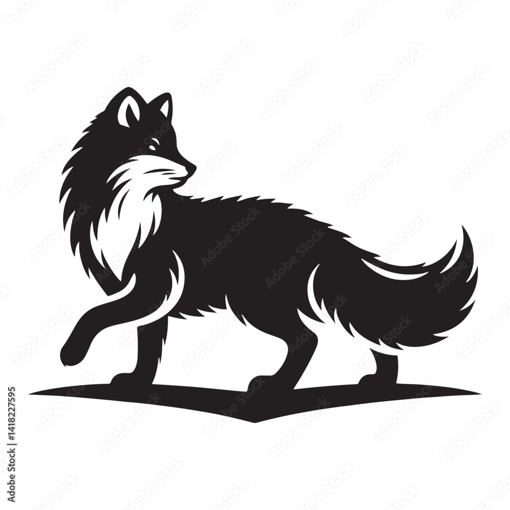 Obraz premium Whispers of the North: A Captivating Collection of Arctic Fox Vector Silhouettes Showcasing the Silent Beauty, Adaptability, and Elegance of This Enigmatic Winter Survivor